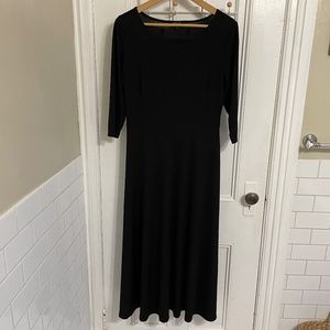 Lbisse Black Midi Dress, Size Large